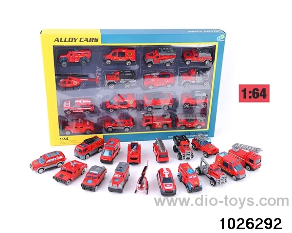1:64 sliding alloy car in 16pcs window box