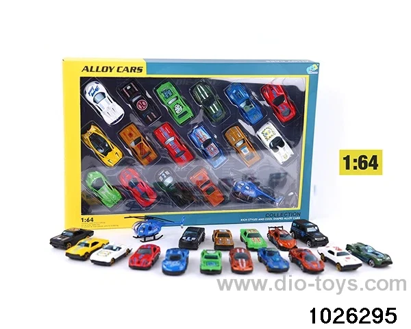 1:64 sliding alloy car in 17pcs window box