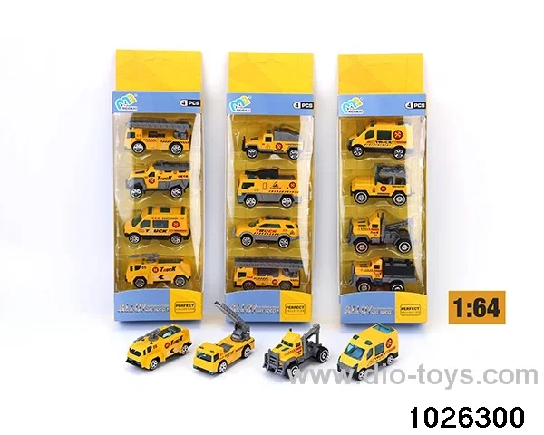 1:64 sliding alloy car in 4pcs window box