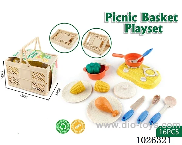 Kitchen picnic toys in  basket