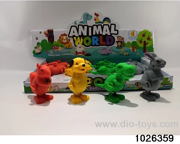Upper chain squirrel / dog / dinosaur / rabbit, 4 models in display box