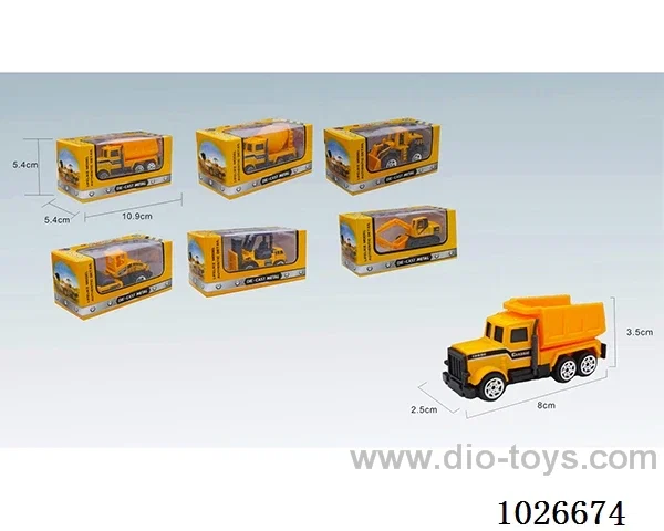 free wheel alloy car 6sets mixed loading in window box