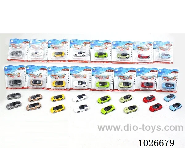 1:64 free wheel alloy car 16sets&8color mixed loading in high frequency