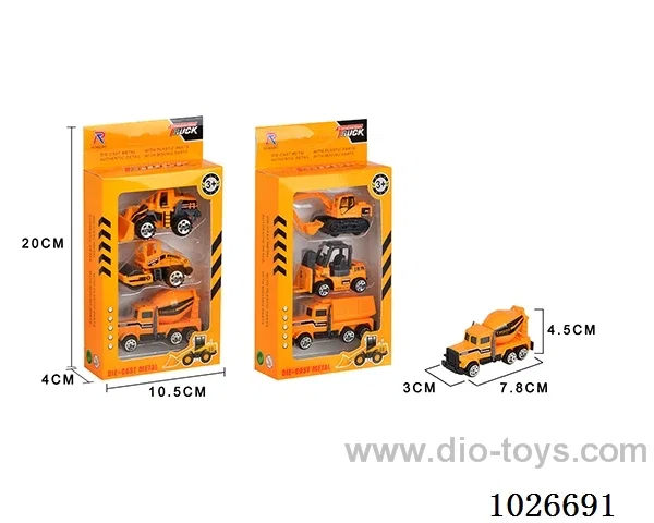 3pcs free wheel alloy car 6sets mixed loading in window box