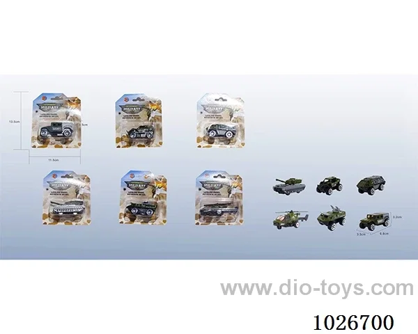 free wheel alloy car 6sets&6color mixed loading in blister card