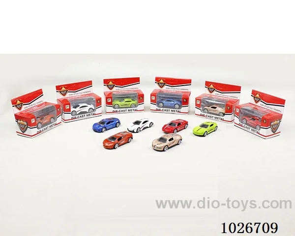 free wheel alloy car 6sets &mixed loading in window box