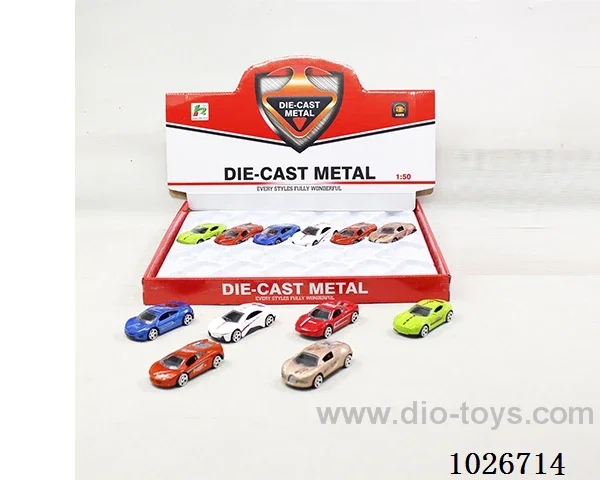 24pcs free wheel alloy car 6sets &6color mixed loading in display box