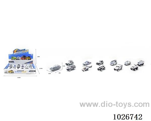 12pcs 1:55 free wheel alloy car 12sets mixed loading in display box