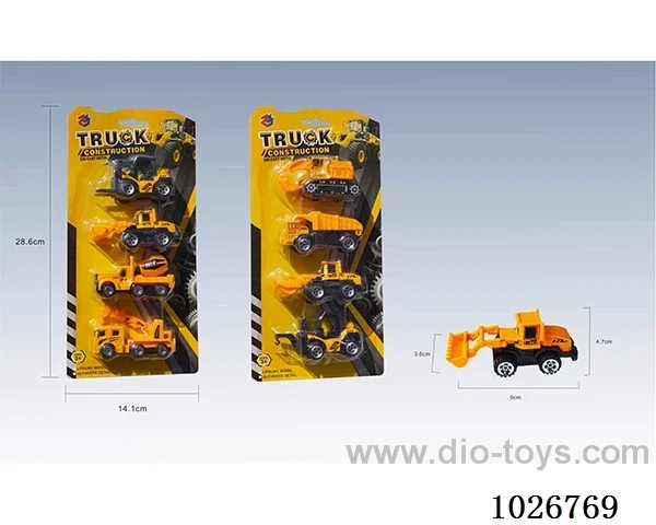 4pcs free wheel alloy car 8sets&8color mixed loading in blister card