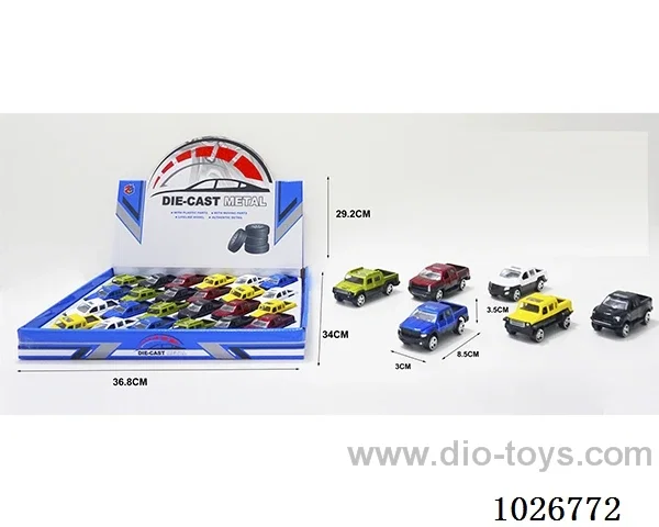 1:55 free wheel alloy car 6sets &6color mixed loading in display box