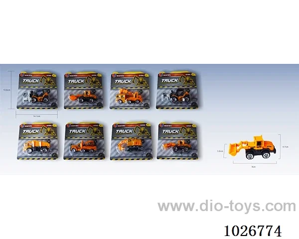 1:55 free wheel alloy car  8sets&8color mixed loaidng in blister card