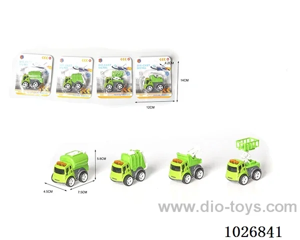 friction alloy car 4sets mixed loading in blister card