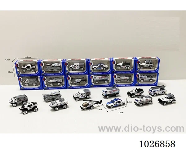 1:55 free wheel alloy car 12sets mixed loading in window box