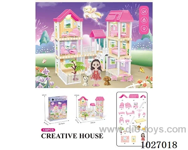 70pcs diy villa &Barbie with double light include battery