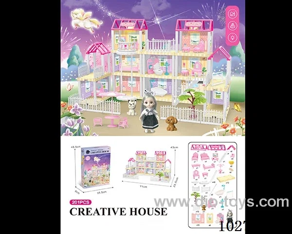 201pcs diy villa &Barbie with double light include battery