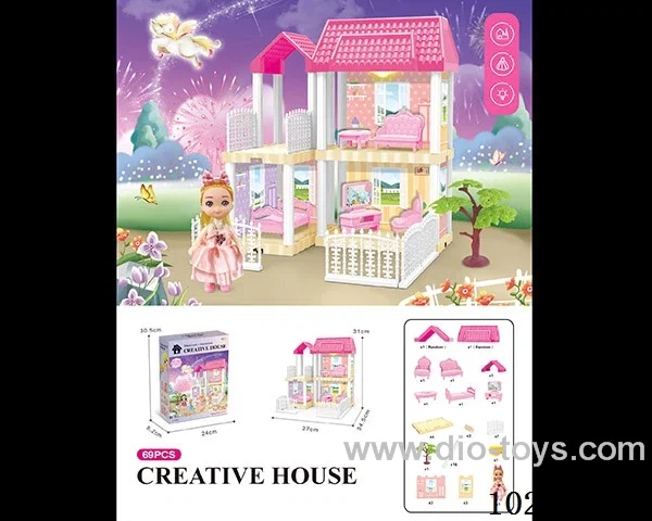 69pcs diy villa &Barbie with
