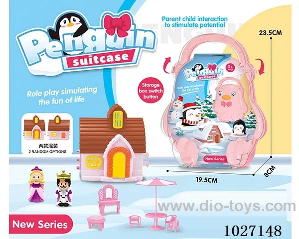 storage box with villa & doll &furniture in paper card