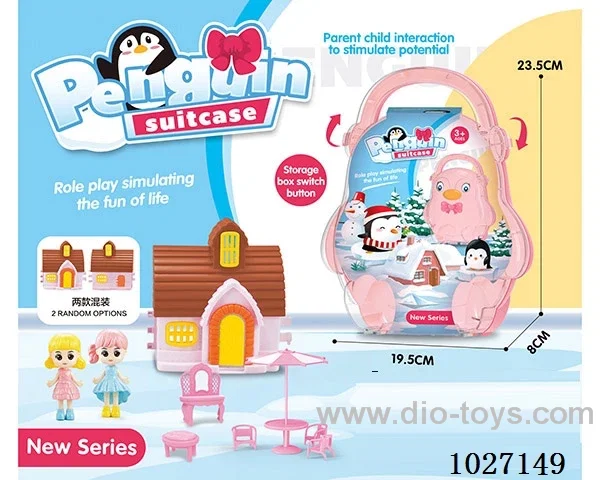 storage box with villa & doll &furniture in paper card
