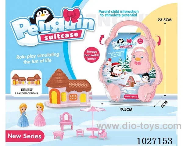 storage box with villa & doll &furniture in paper card