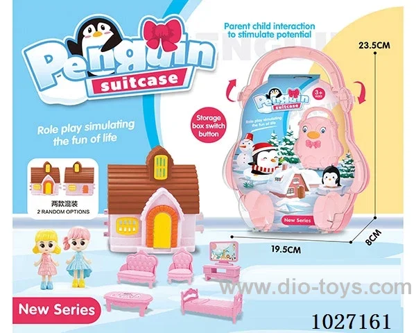 storage box with villa & doll &furniture in paper card