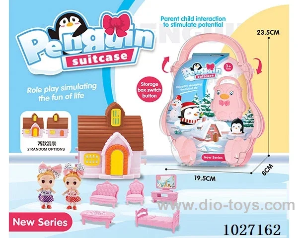 storage box with villa & doll &furniture in paper card