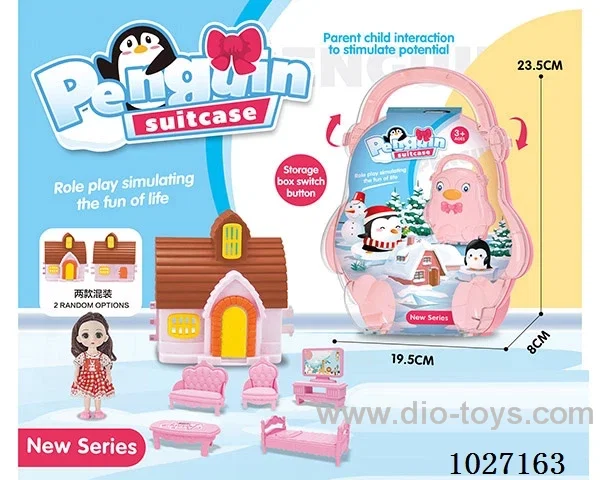 storage box with villa & doll &furniture in paper card