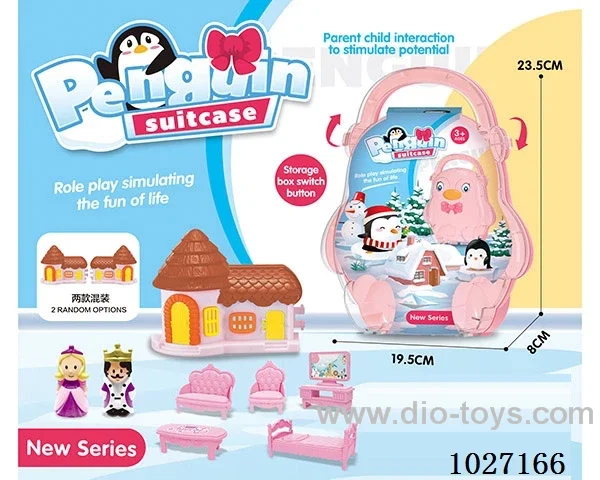 storage box with villa & doll &furniture in paper card