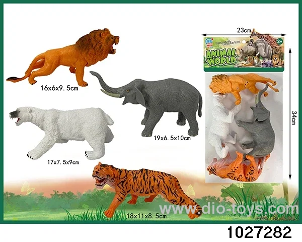 Wildlife sets in 4pcs pvc bag
