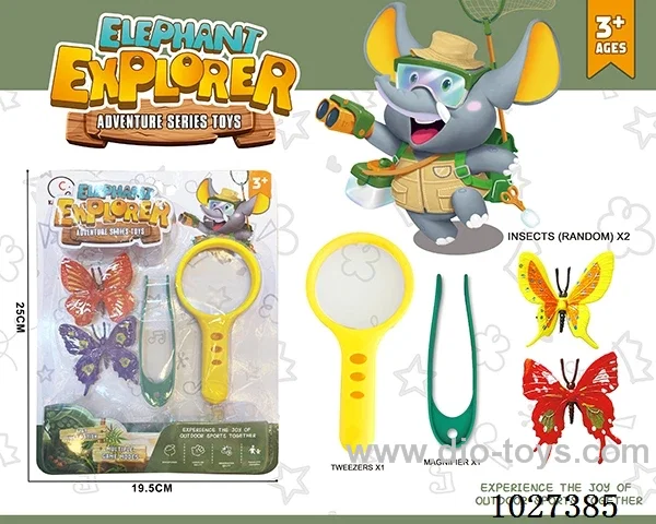 Outdoor science magnifying glass plus clip  in blister