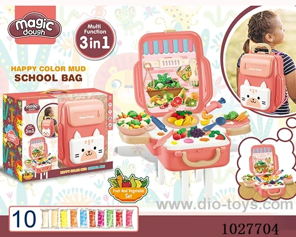 Colored clay toys in color box