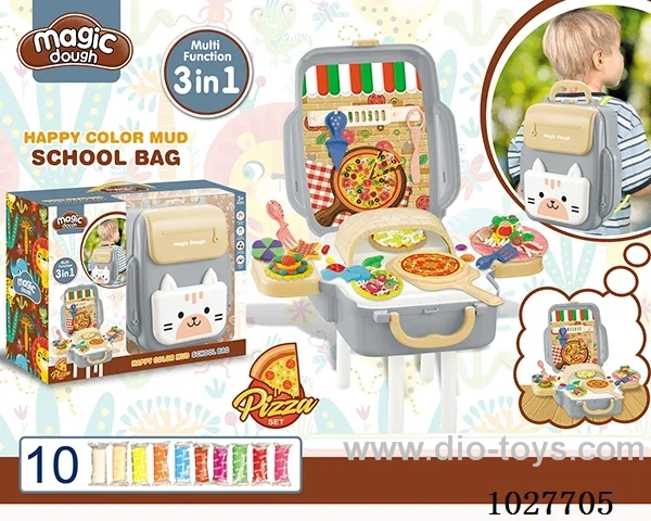 Colored clay toys in color box