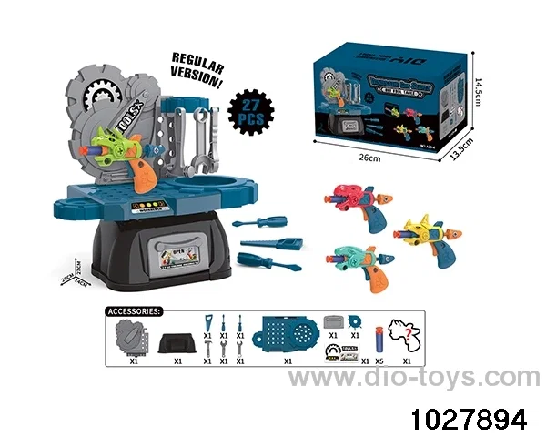 Dinosaur gun disassembly and assembly tool table in window box