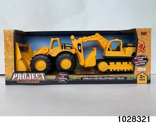 Sliding engineering vehicle set in display box