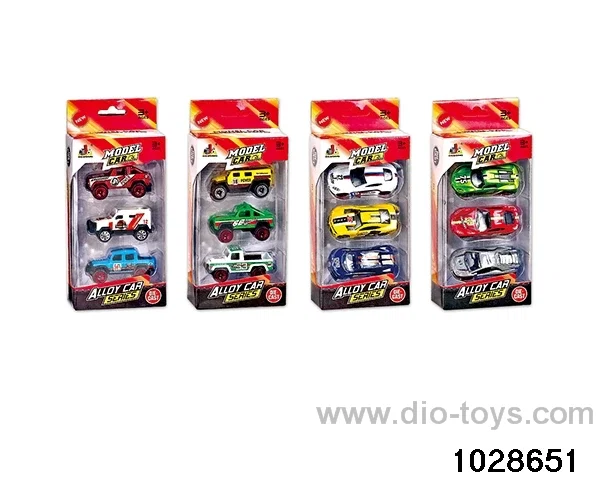 Alloy cars in 3pcs window box