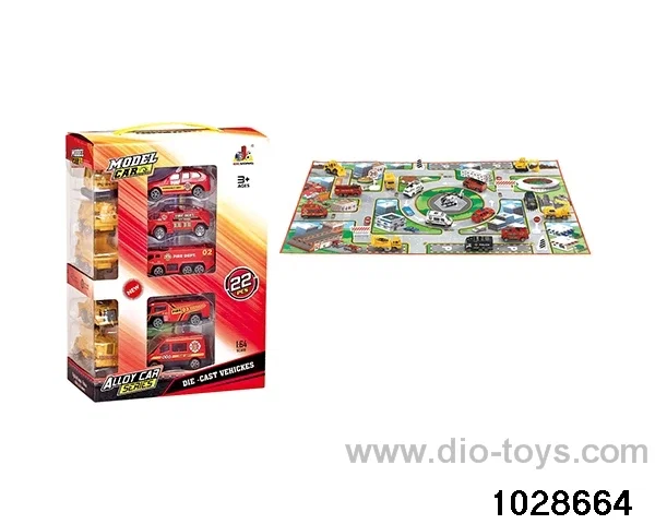 Alloy car map combination in 22pcs window box