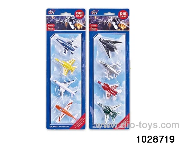 Gliding alloy aircraft in 4pcs Blister card
