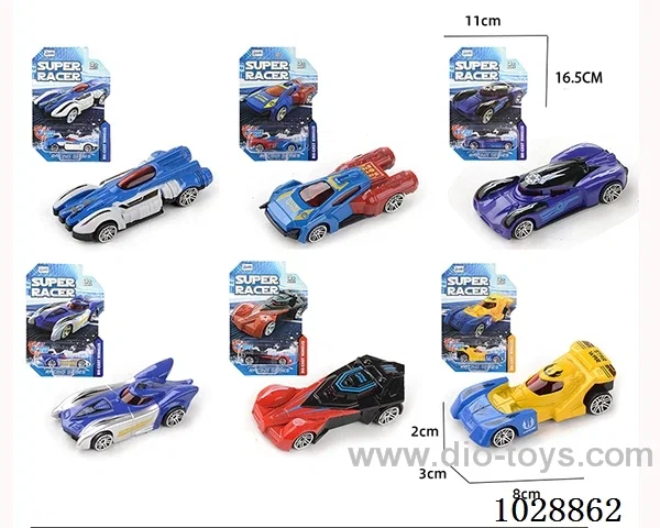1:64 Sliding alloy car 6 sets mixed loading in blister card