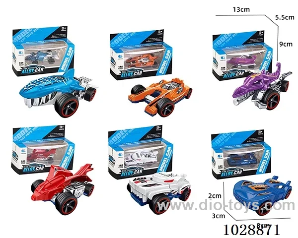 1:64 Sliding alloy car 6 sets mixed loading in window box