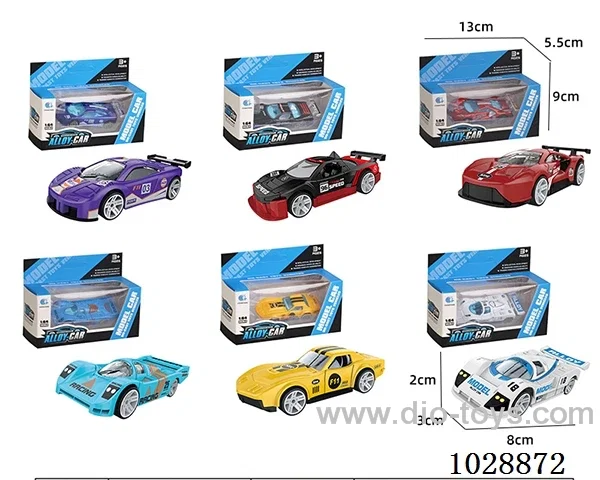 1:64 Sliding alloy car 6 sets mixed loading in window box