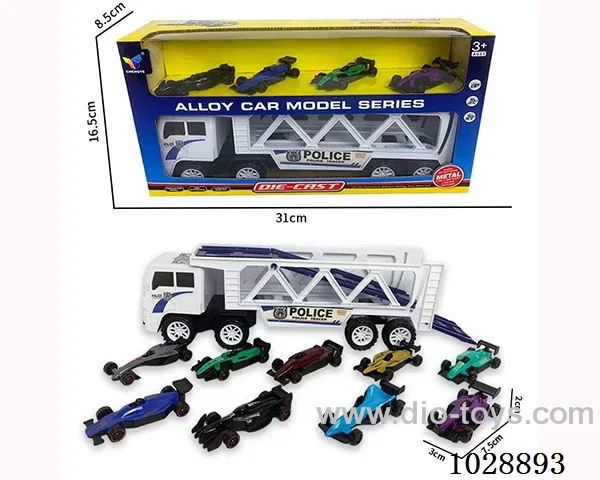 friction car& 4pcs alloy car set in window box