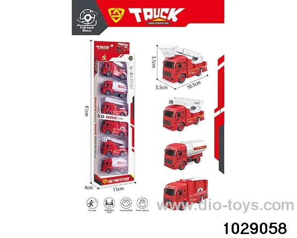 6pcs Back to the fire truck mixed