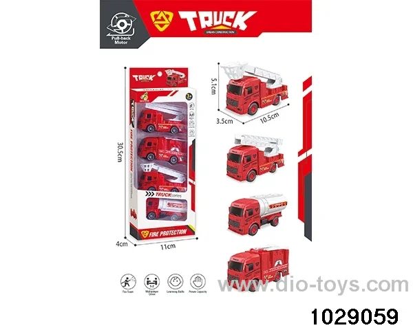4pcs Back to the fire truck mixed
