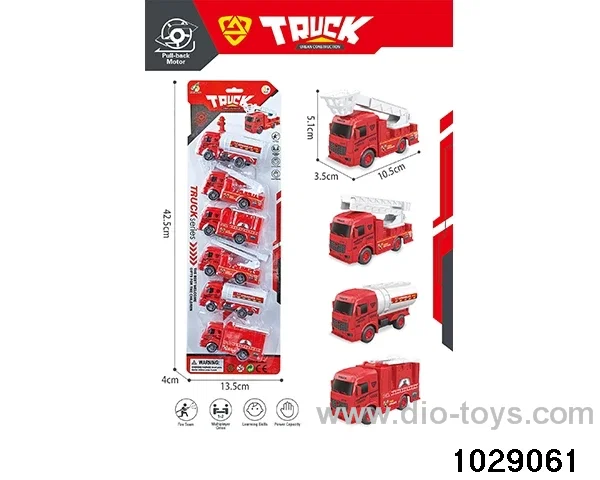6pcs Back to the fire truck mixed