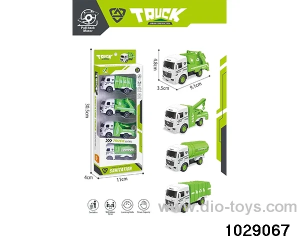 4pcs Back to the sanitation truck mixed