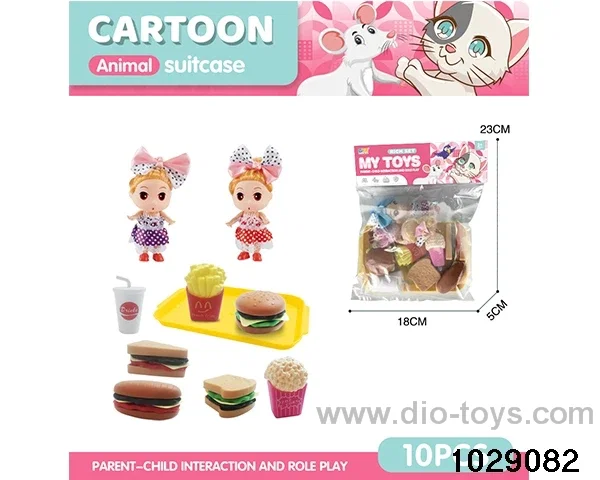 Barbie small set of western food in poly bag header