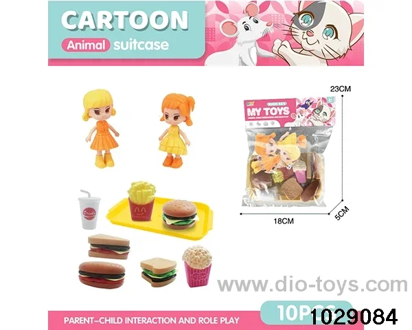 Doll small set of western food in poly bag header