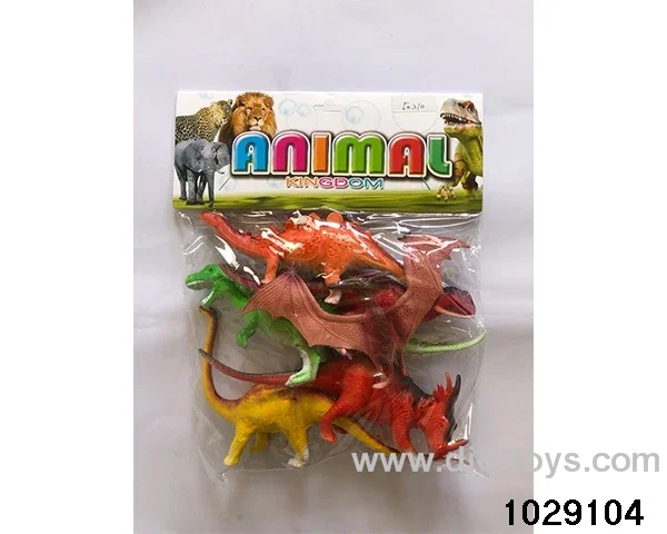 6inch Dinosaur Series 6PCS  in PP bag with header
