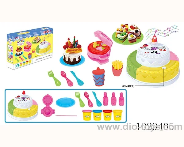 cake color mud with light&music include battery in color box