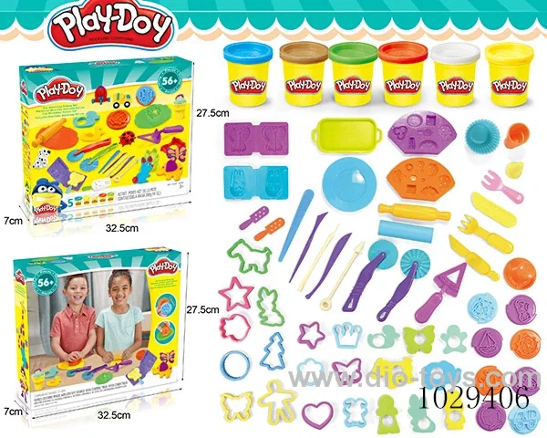 56pcs color mud set in color box