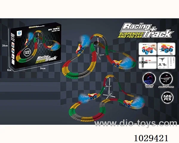 variable track with car & Light stand include battery in color box